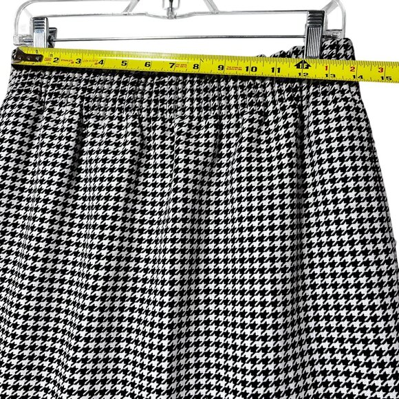 J Crew Black White Houndstooth Elastic Waist A-Line Skirt Lined NWT 8 Wool Blend - Picture 10 of 10